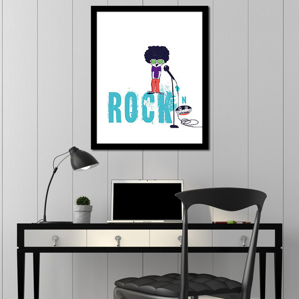 Wrought Studio 'Rock and Roll' Framed Graphic Art Print Wayfair